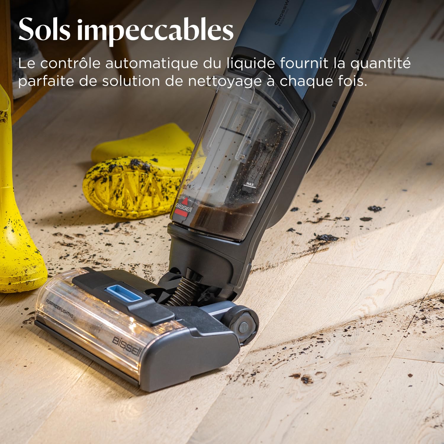 BISSELL CrossWave® EdgeFind 4159N, Aspirateur laveur multi-surfaces avec technologie ZeroGap™
