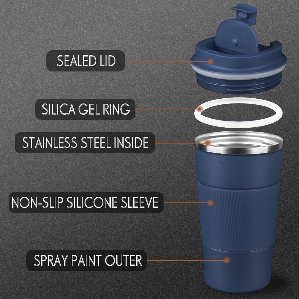HASAGEI Travel Mug, Insulated Coffee Cup with Leakproof Lid - Image 2