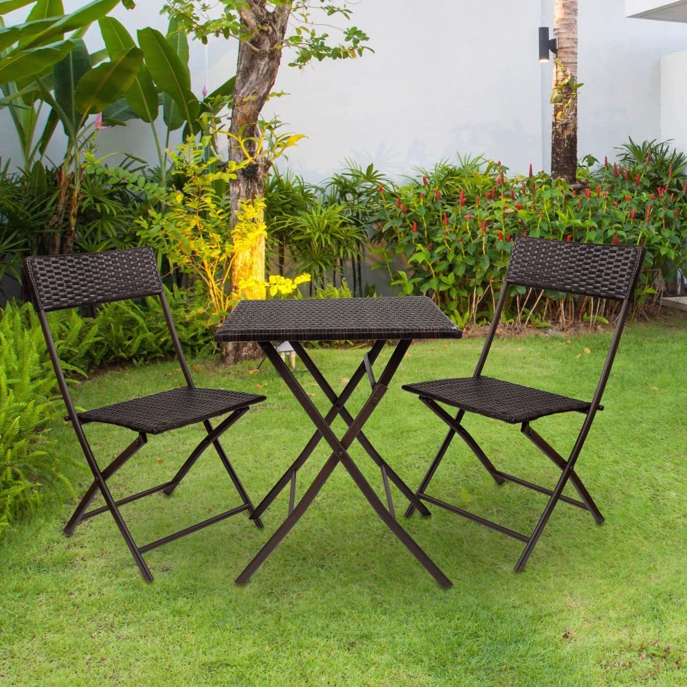 Aktive 61121 - Set tavolo e sedie da giardino per 2 persone | Include tavolo 60x60x72 e due sedie 47x83,5 | Tavolo e sedie da terrazza piccoli, leggeri e comodi | Uso interno ed esterno