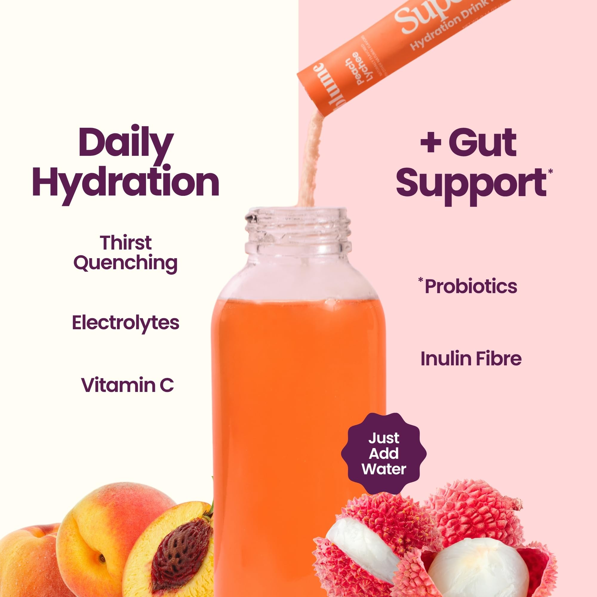 NEW Blume SuperBelly Gut Health + Hydration, Daily Sugar Free Probiotics, Inulin Fiber, and Hydrating Minerals Powder Packets for Digestion Support - Peach Lychee, 15 Sticks - 4