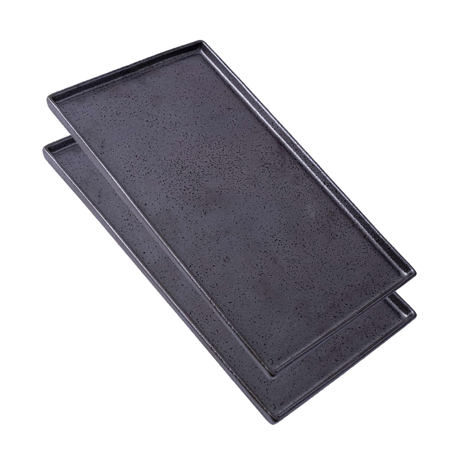 Photo 1 of **UNTESTED**
DealbyBox 14"" Ceramic Rectangle Platter - Long Serving Trays for Sushi, Pasta, Chips, Appetizer, Cake - Rectangular Plates - for Party, Restaurant, Banquet (2Pack, Dark Brown)