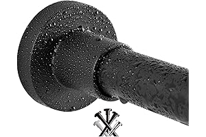 BRIOFOX Shower Curtain Rod 43-73 Inches, Matte Black Rustproof Tension Rod
