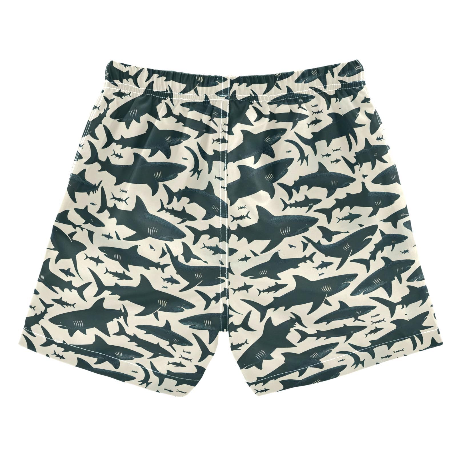 ALAZA Funny Fish Shark Boys' Swim Trunks Beach Shorts Quick Dry Swimsuit 2T