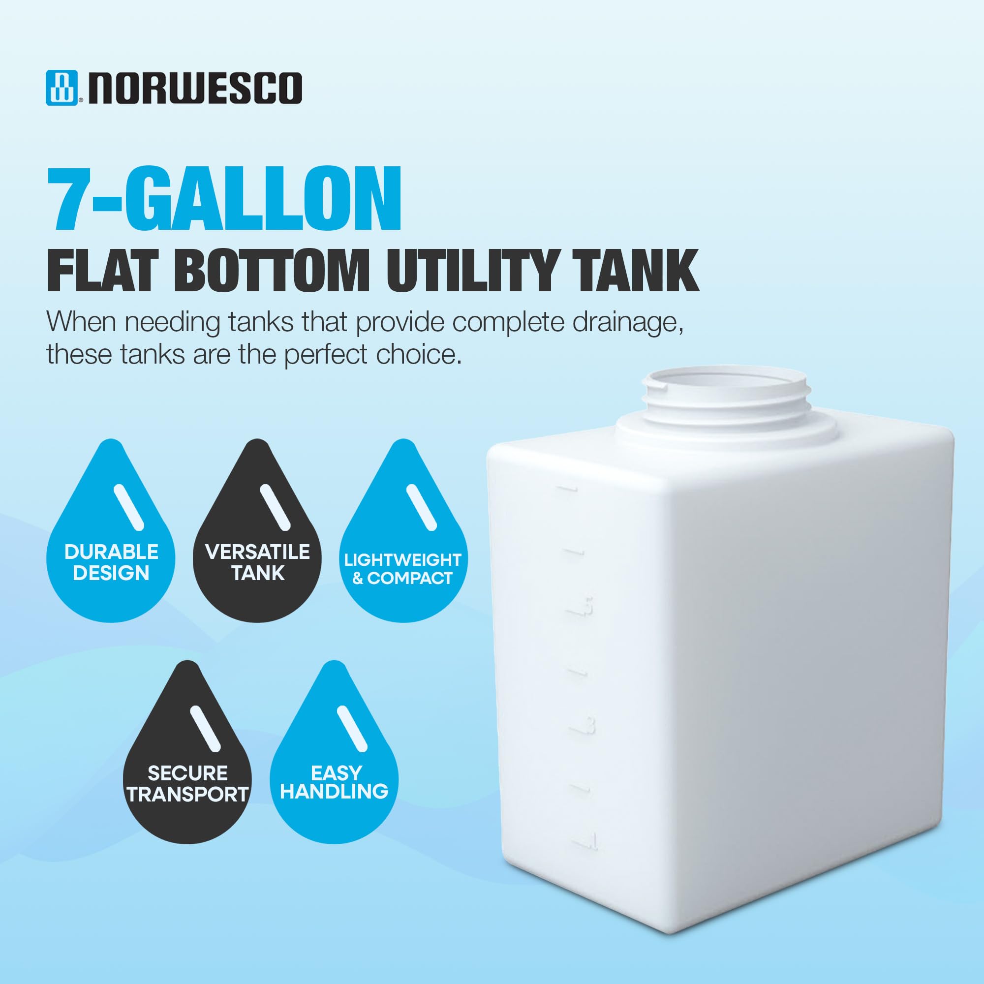 Amazon.com: Norwesco 7 Gallon Flat Bottom Utility Tank : Automotive
