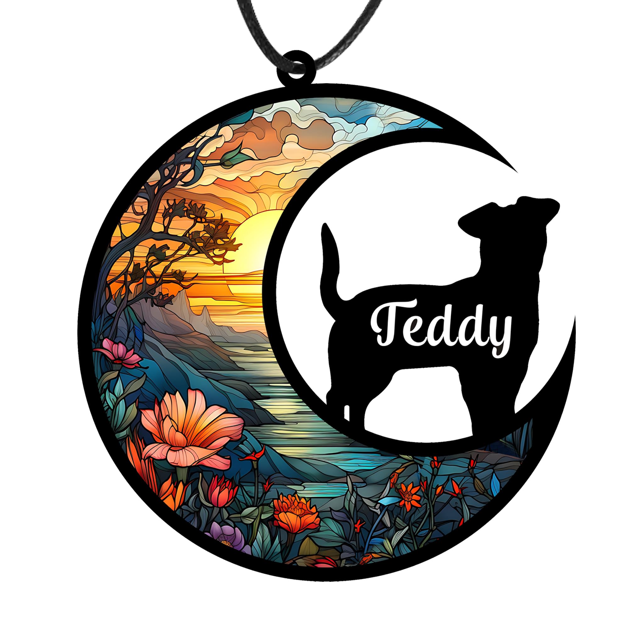 EDSG Pet Memorial Gifts Suncatcher Personalised Dog Memorial Gifts for Loss of Dog Cat Pet Memorial Gifts for Dog Lovers Loss of Dog Sympathy Gift Bereavement Gifts (Dog)