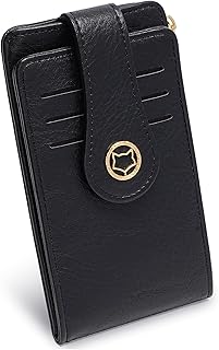 Women's RFID Slim Card Holder Wallet: Thin Bifold with Multi-Card Case & Zipper Coin Pocket Purse(Black)
