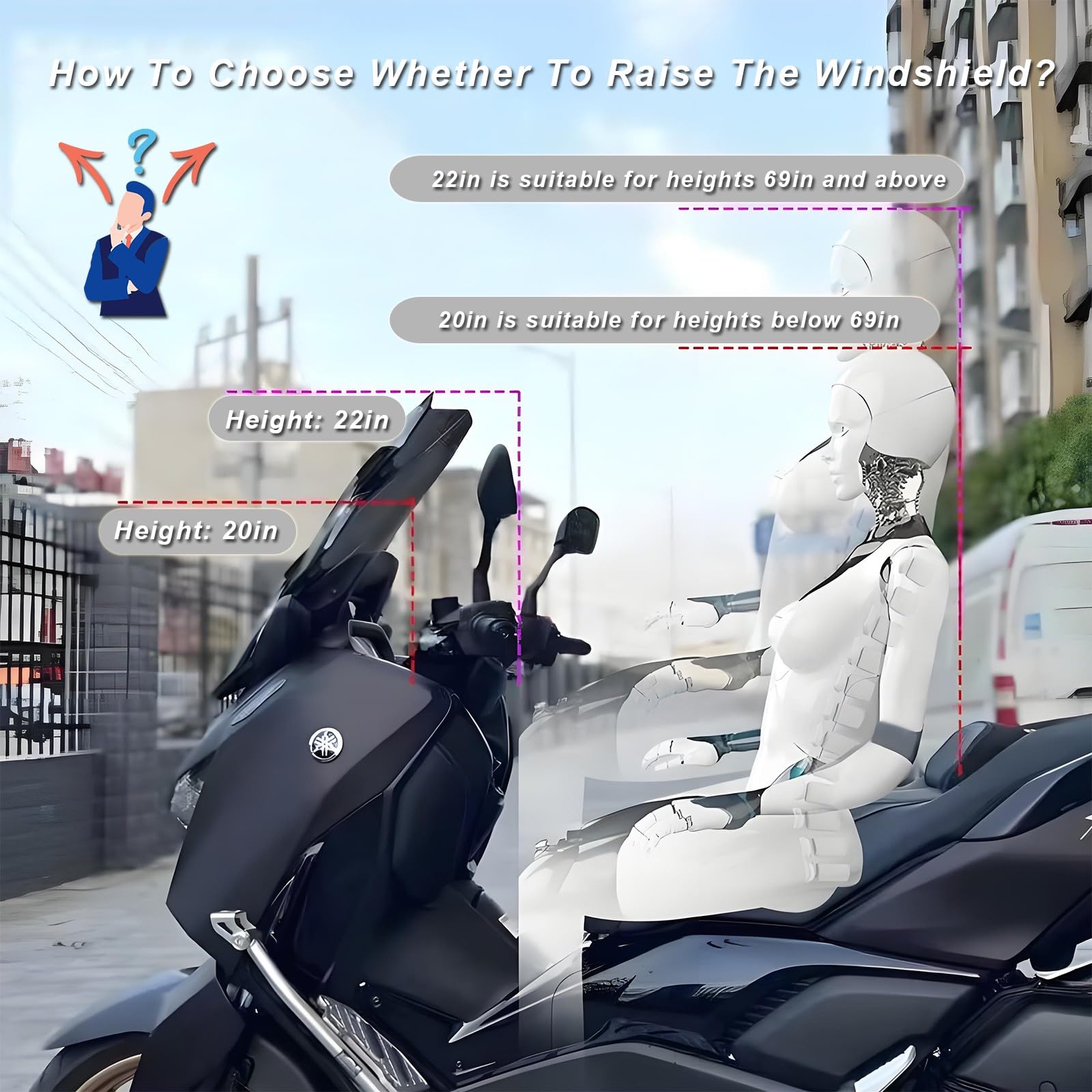 Amazon.com: 2026 Upgrade Motorcycle Windshield Compatible with