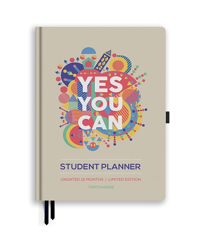 TINYCHANGE Student Planner – 12-Month Undated Study Diary for School ...
