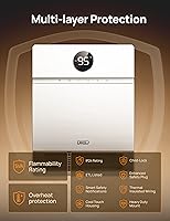 Vista 3 de DREO Smart Wall Heater, IP24 Easy-mounted PTC Space Heater for Indoor Use, 30° Oscillation, Adjustable Thermostat, Remote Control, Works with Alexa