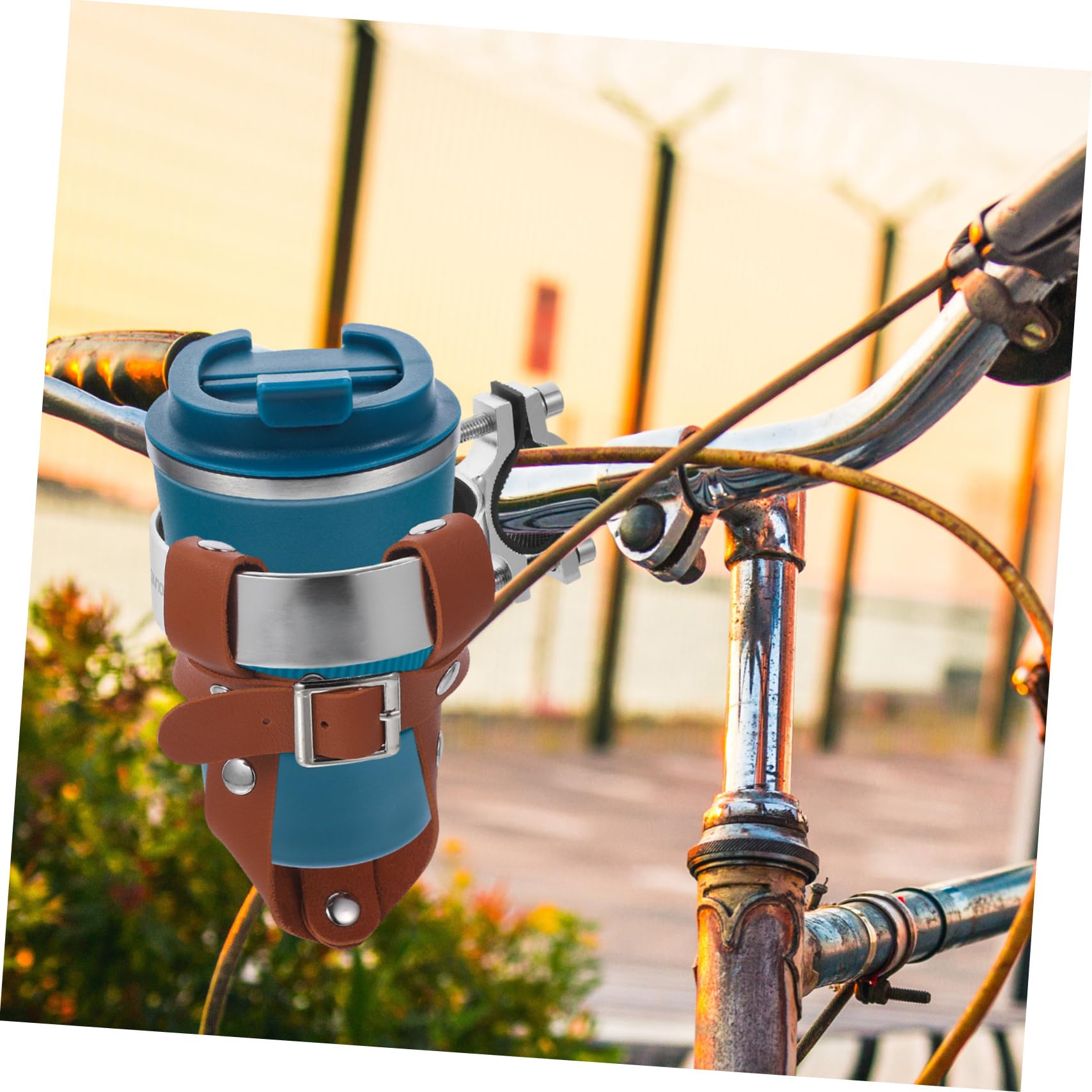 Yardwe 3sätze Vintage Pu Fahrrad Flaschenhalter Für Getränke Einstellbarer Fahrrad Wasserflaschenhalter Für Lenker Praktische Halterung Für Fahrräder Für Radfahrer Und