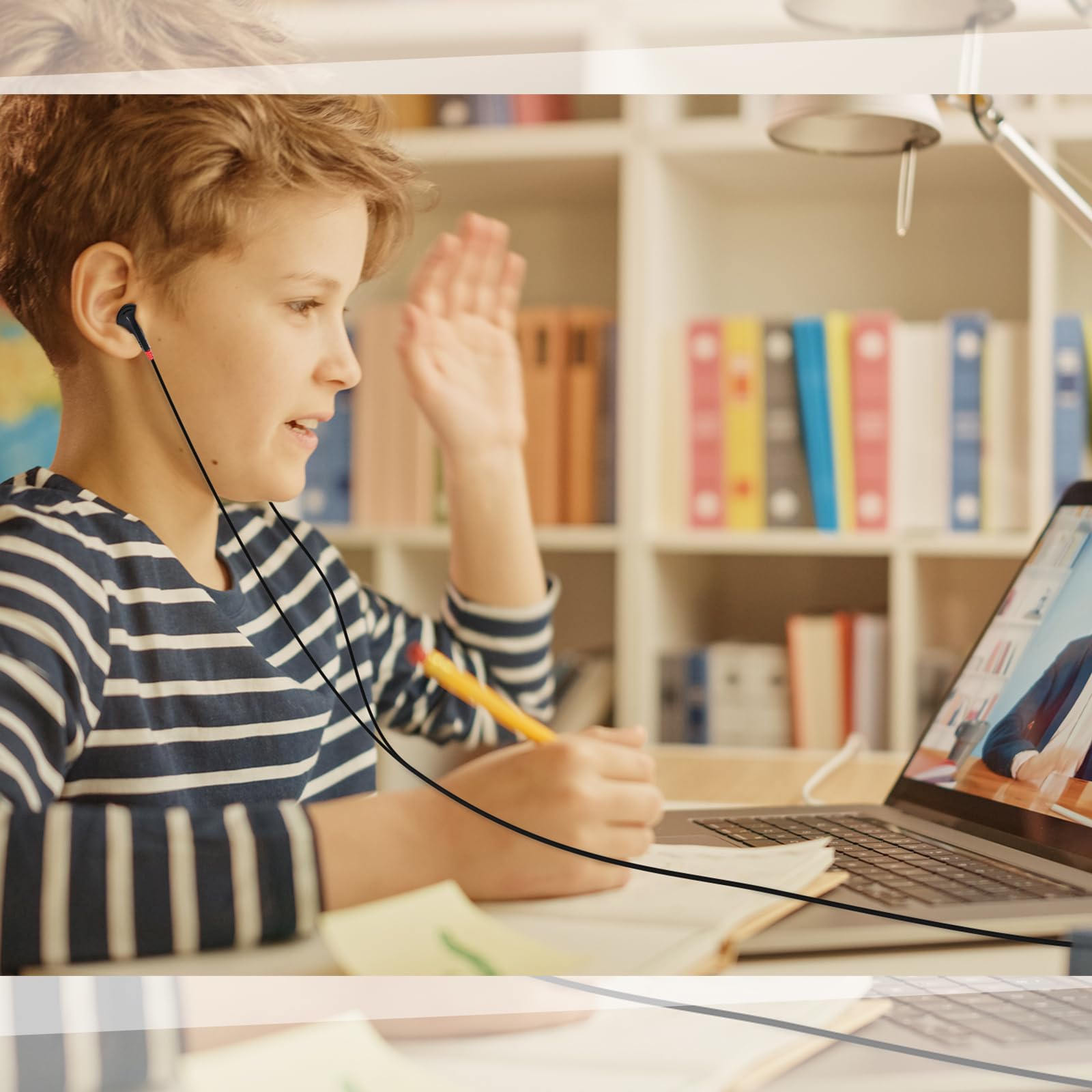 Kanayu Confezione da 100 auricolari per bambini, per scuola, studenti, senza microfono, per bambini, adulti, scuola, biblioteca, laptop, confezionati singolarmente (nero)