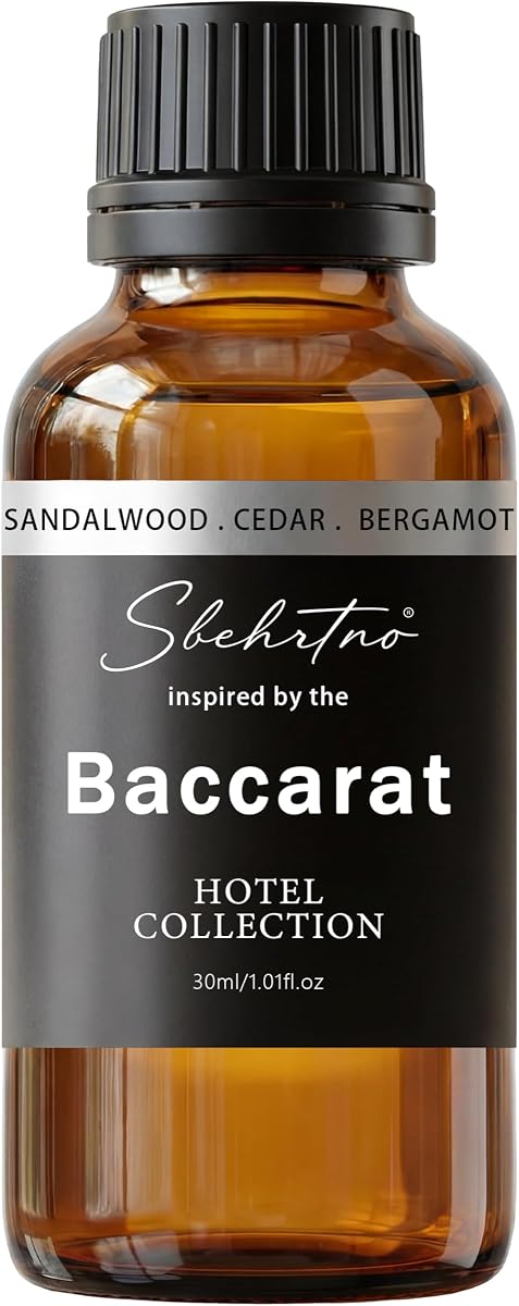 Aceite difusor Hotel Collection – Inspirado en Baccarat Hotel Scent – ​​Sándalo, bergamota y cedro – para difusores esenciales y sin agua (1 fl oz (paquete de 1))