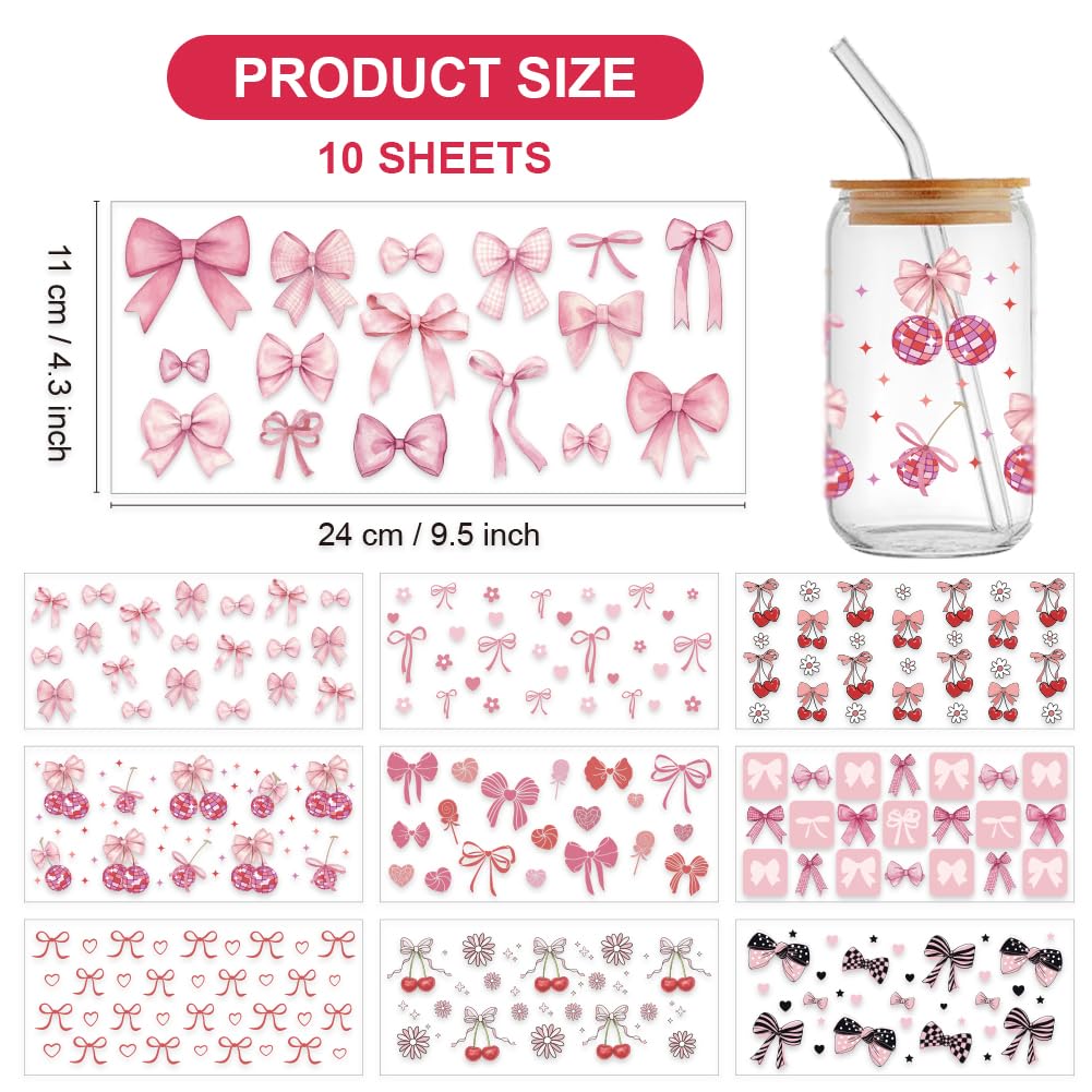 GOMAKERER 10 Sheets UV DTF Cup Wrap Transfer Stickers - Image 2
