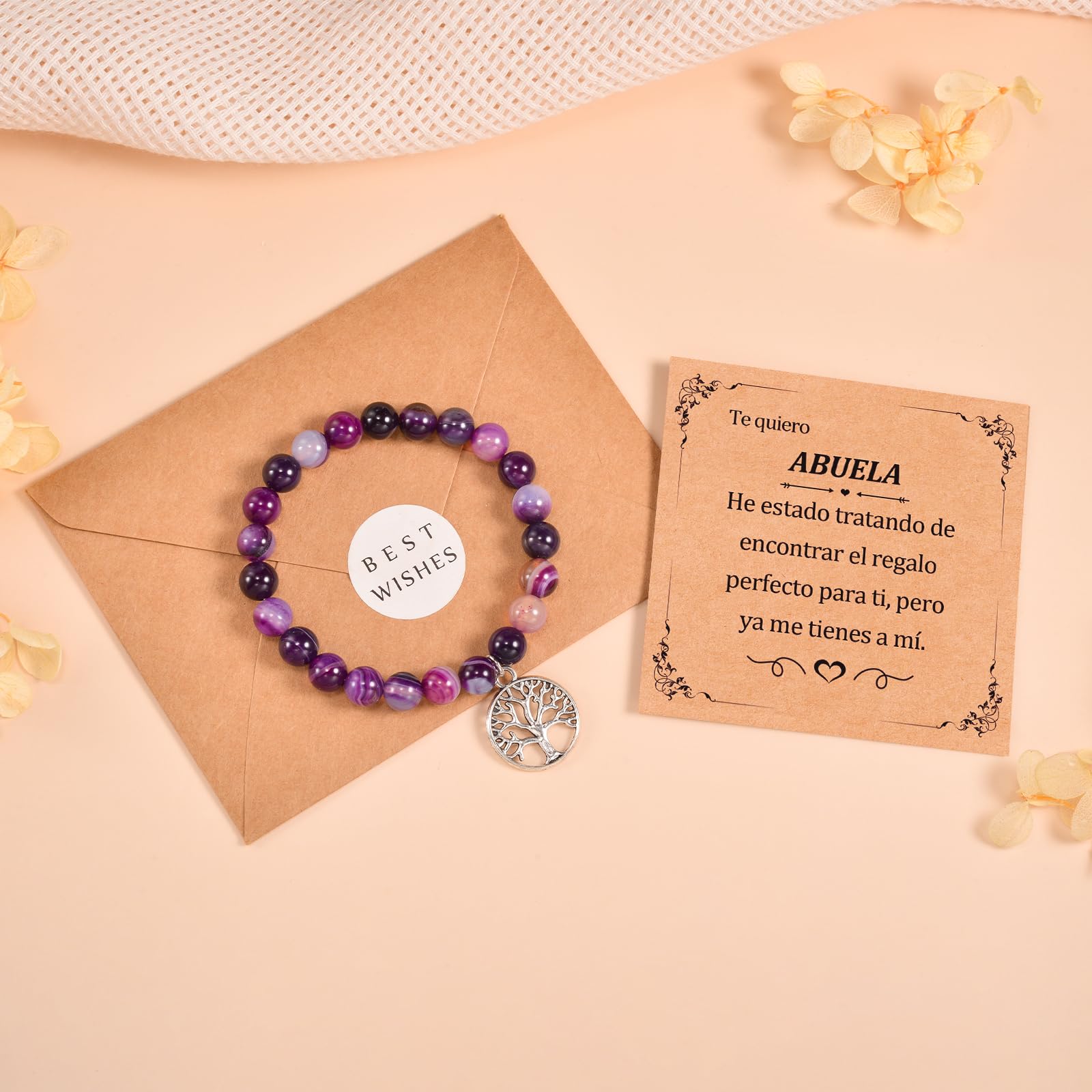 CheersLife Bracciale Nonna, Bracciale Albero della Vita Regali Natale Nonna Donna Bracciale Fascino della Nonna Regalo della Nonna