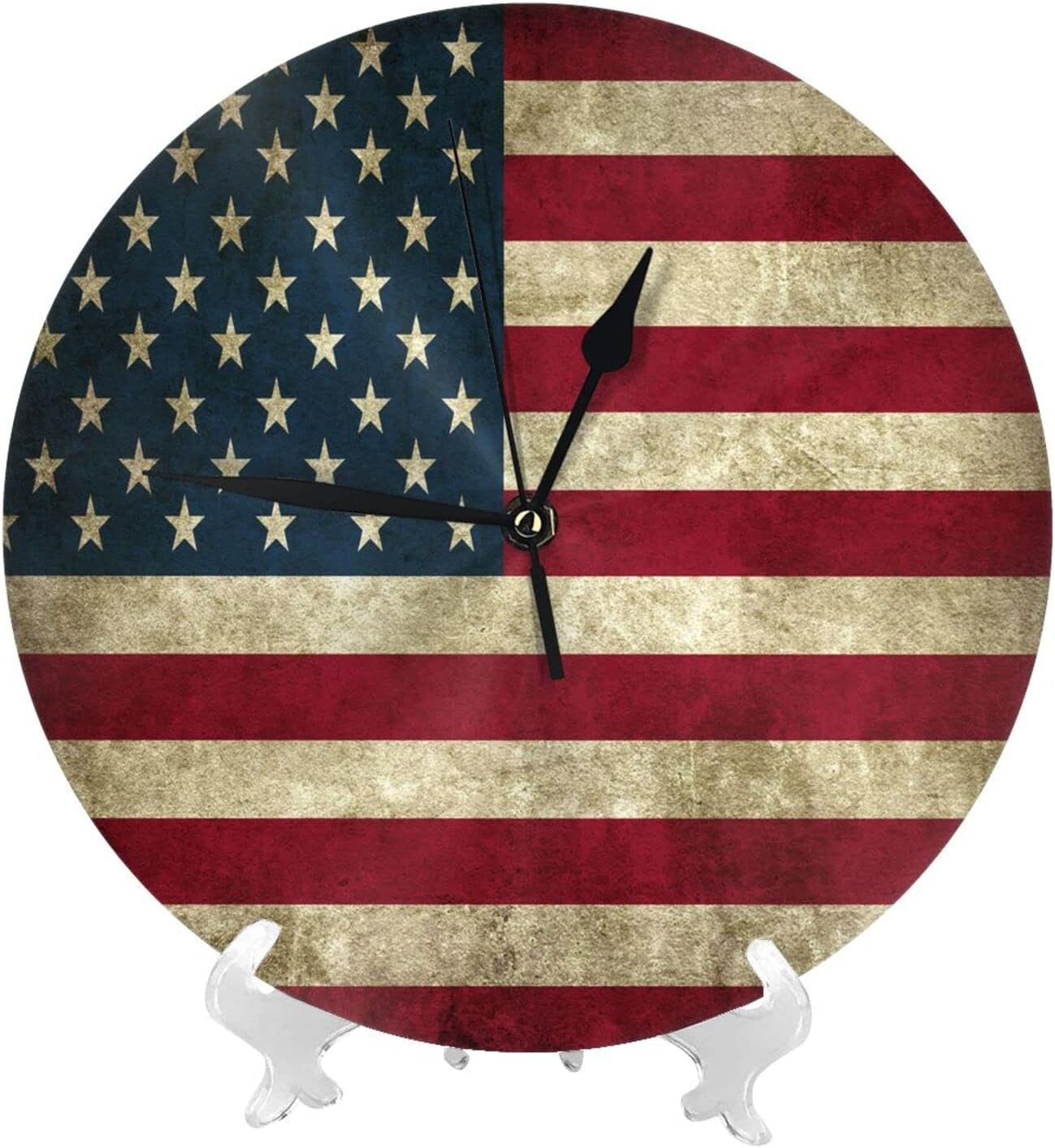 お気に入りの 壁掛け時計 アメリカの国旗 かけとけい レトロ 掛け時計 静音 北欧 インテリア シンプル モダン 寝室 リビング オフィス 部屋飾り 贈り物 直径25cm 電池なし Silvanlightgallery Com