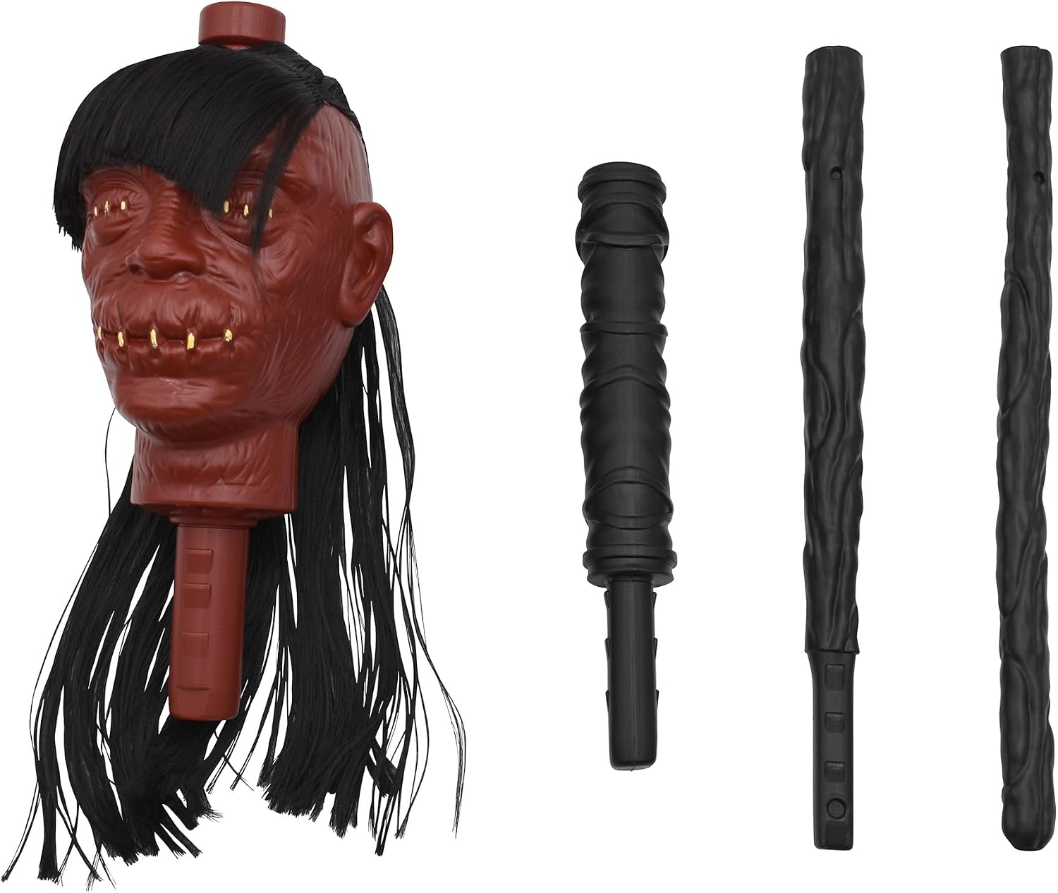 Nicky Bigs Novelties Shrunken Head Staff, Skeleton Head, Skeleton Cane, Skull Stick Prop, Shrunken Heads Prop, Shrukens Heads Costume, Voodoo Costume Accessories For Men
