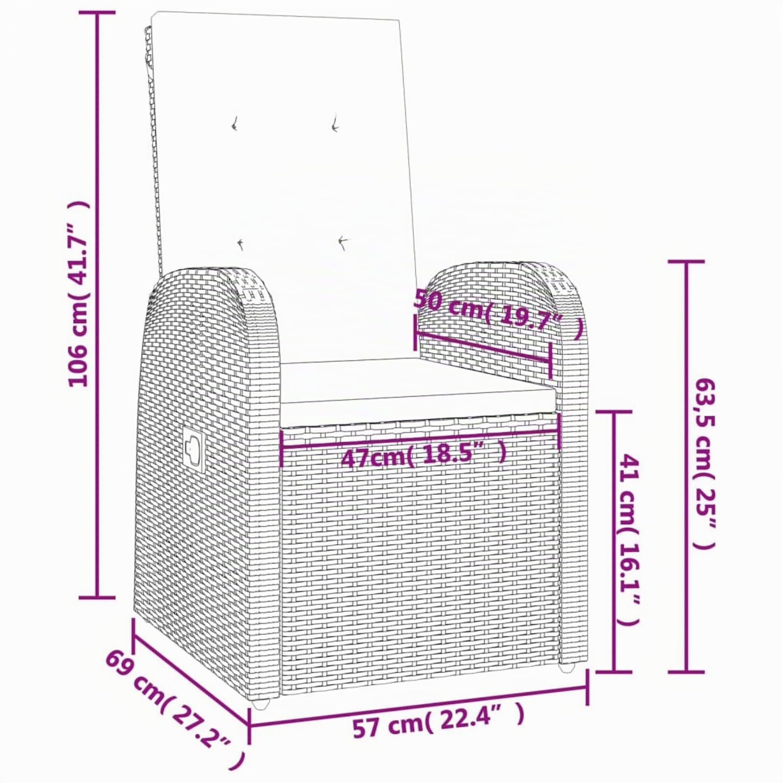 IKAYAA Gartenmöbel Set 8 Verstellbare Hochlehner Stühlen mit Tisch Garten sitzgruppe 8 Personen Sitzgruppe Outdoor wetterfest Rattan Sitzgruppe 8 personen-Grau-9-tlg