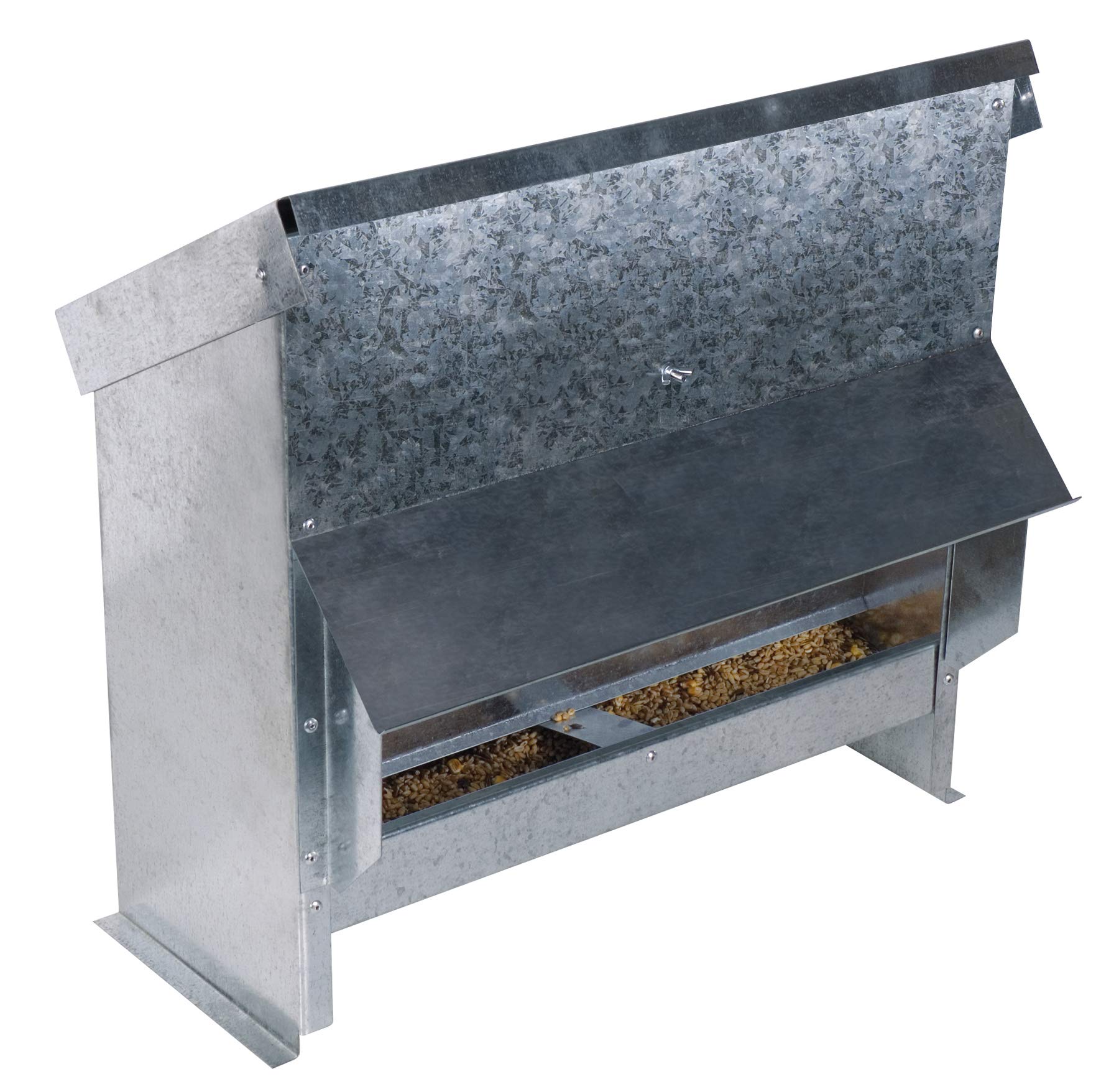CHICK'A - Comedero de tolva (Acero galvanizado, 25 L, para 15 gallinas