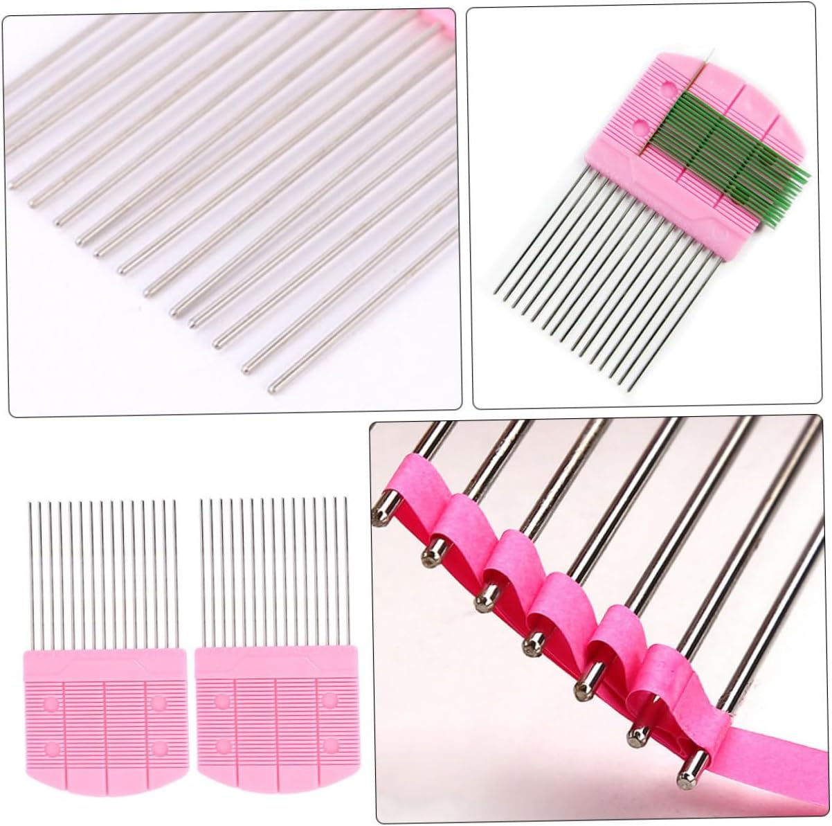 Operitacx 2pcs Paper Quilling Comb Tool for DIY Crafts Compact Portable Quilling Accessory for Curling Paper Cute Pink Design for Creative Art