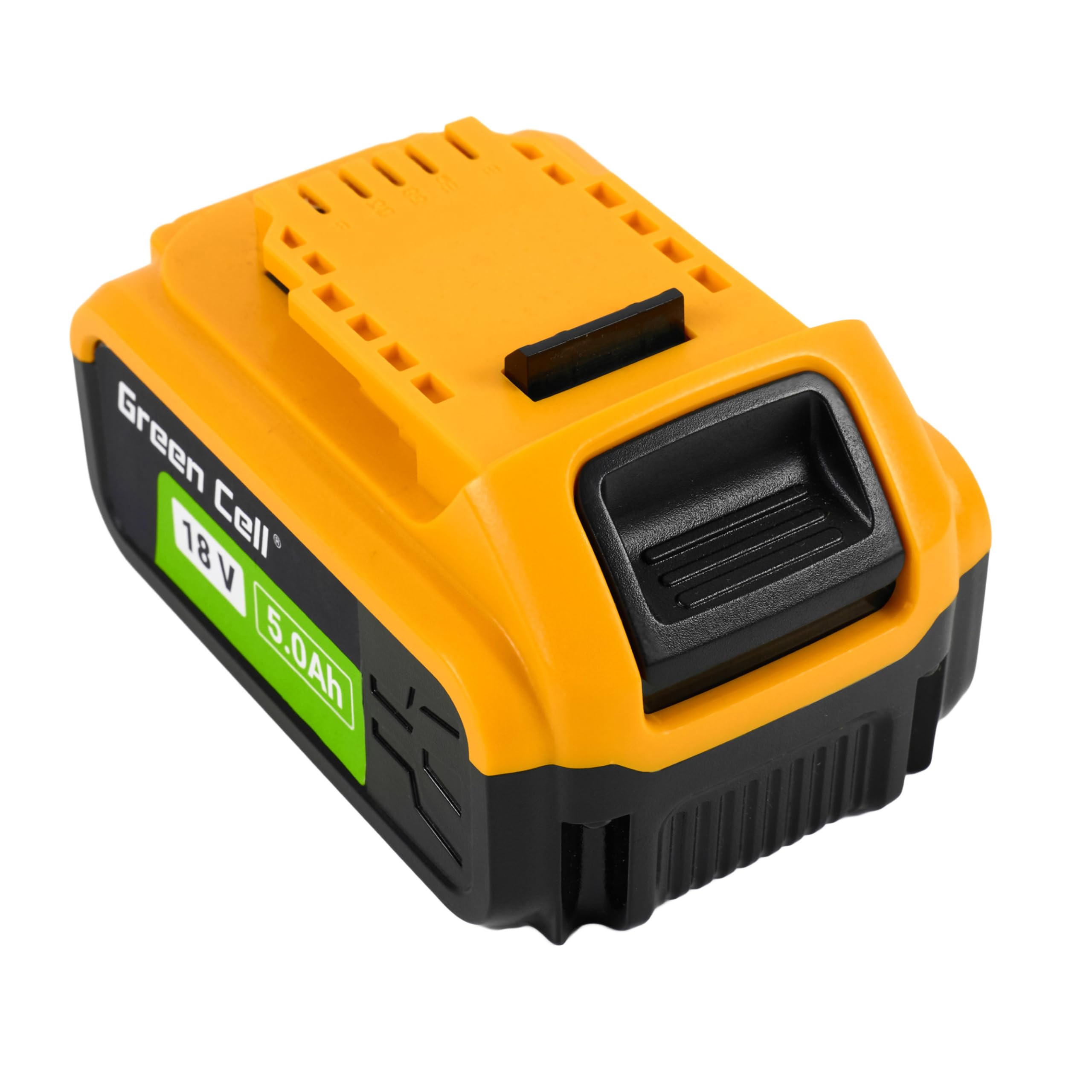 Batería Green Cell 18V 5Ah Li-Ion para Herramientas Eléctricas DeWalt XR — Reemplazo, Eficiente y Fiable DCB182 DCB184, con Indicador de Carga LED