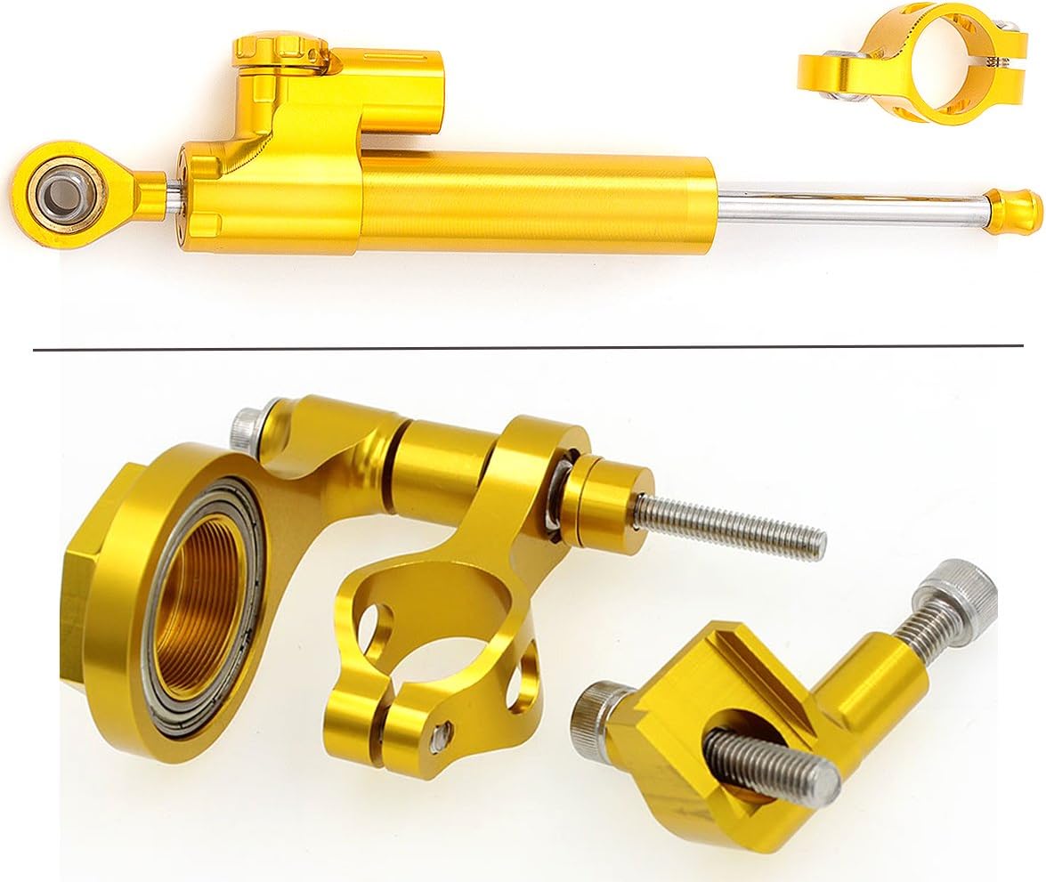 Krace CNC Steering Damper Stabilizer Bracket Buffer Control Bar with Bracket Fit for YZF Yamaha R6 (not Yamaha R6 RACE)2006-2018,R1 2006-2016