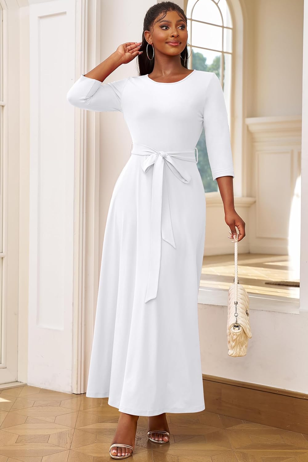 FANDEE Long Dress for Women Casual African Print Empire Waist Maxi Dresses for Wedding Guest, Church, M-3XL - Image 5