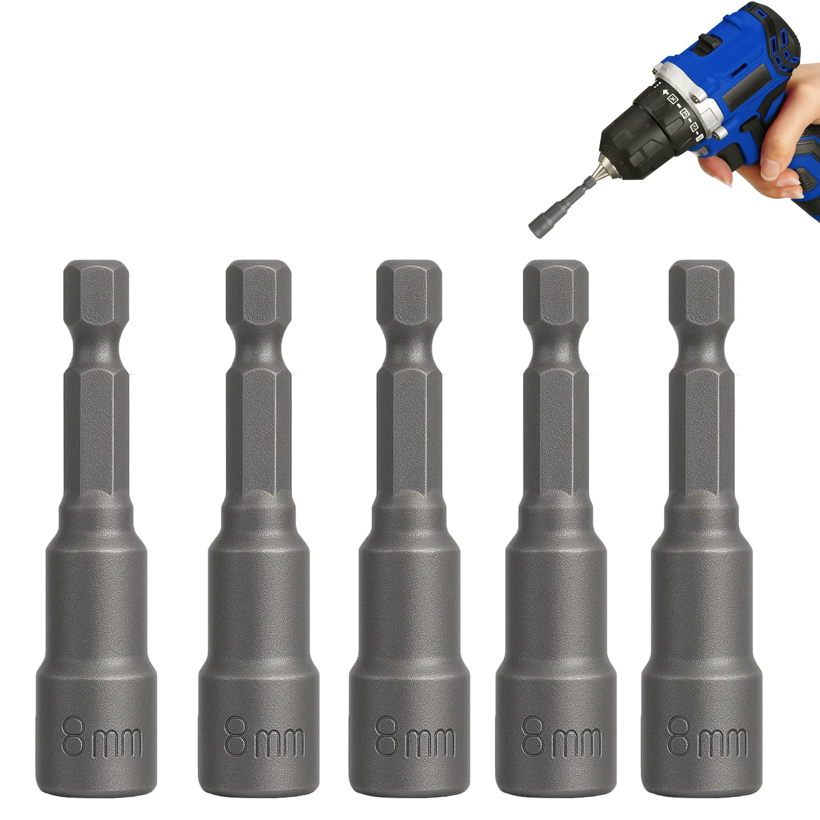 8mm hex bit, 8mm Socket, Impact Drive Socket Sets, Allen Key Drill