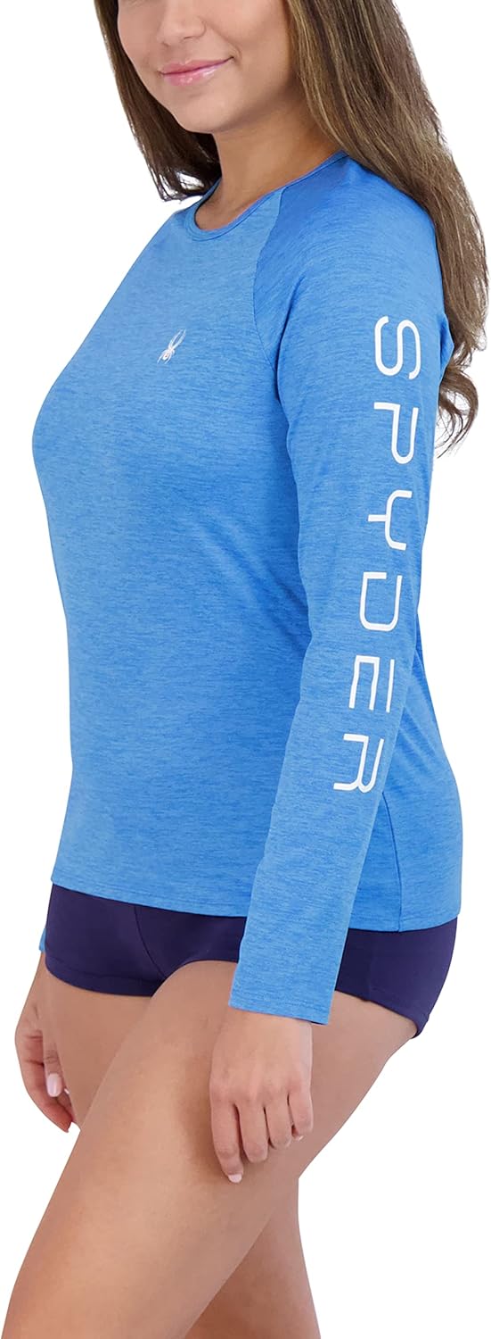 Spyder Women's Long Sleeve Rashguard – Quick-Dry, UPF+, Swim Shirt, Beach, Surfing, Hiking, Gym, Yoga