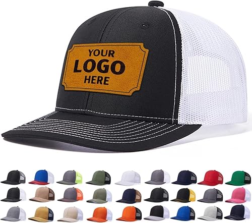 Gorra de béisbol personalizada con parche de cuero para hombres y mujeres, gorra de béisbol personalizada con texto y foto grabada con láser.