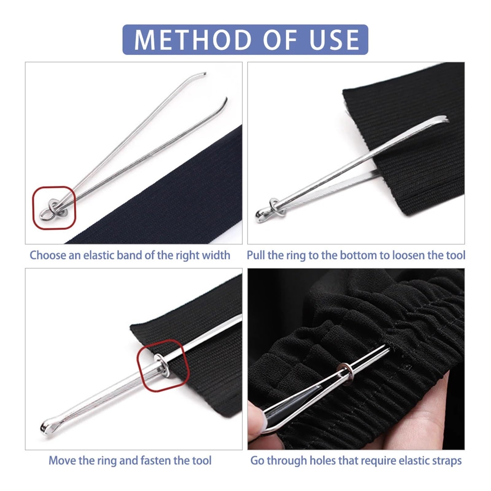 Cinta elástica plana blanca y negra de 8 hilos, cinta de goma for coser ropa, pantalones, accesorios, cinturón elástico, cinta for ropa DIY(Black001,5 Yards,60mm)
