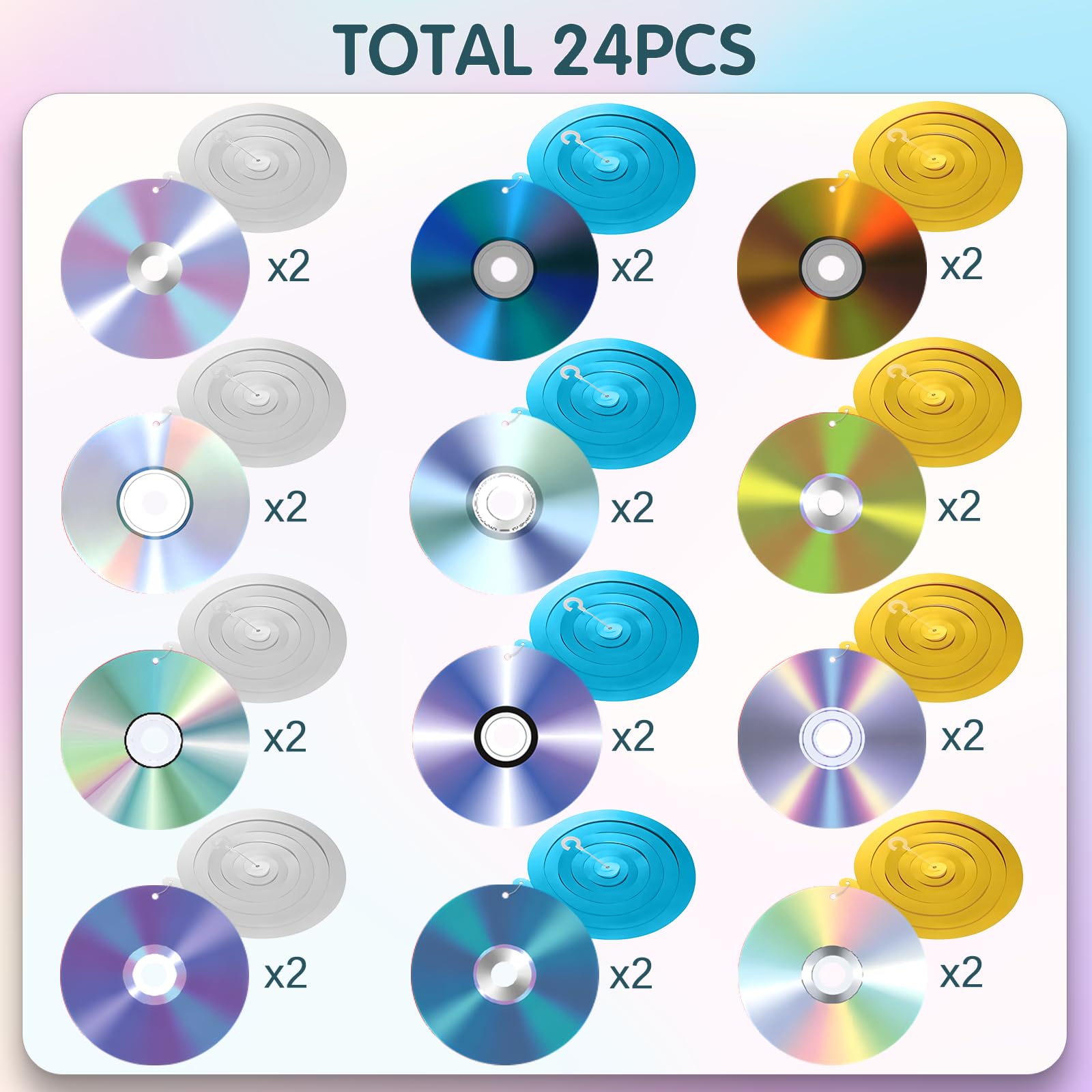 24 szt., wiszące dekoracje na imprezę w stylu lat 90-tych - retro CD muzyka tematyczna impreza sufitowa serpentyny na lata 90. 2000 Y2k artykuły dekoracyjne na przyjęcie urodzinowe, 12 wzorów