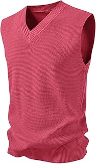 Chaleco de punto de color sólido para hombre para otoño e invierno