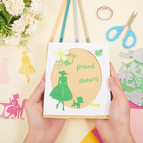 Miniatura 4 de GLOBLELAND 4 troqueles de corte de metal para dama, té de la tarde, elegantes troquelados para manualidades, álbumes de recortes, boda, cumpleaños,