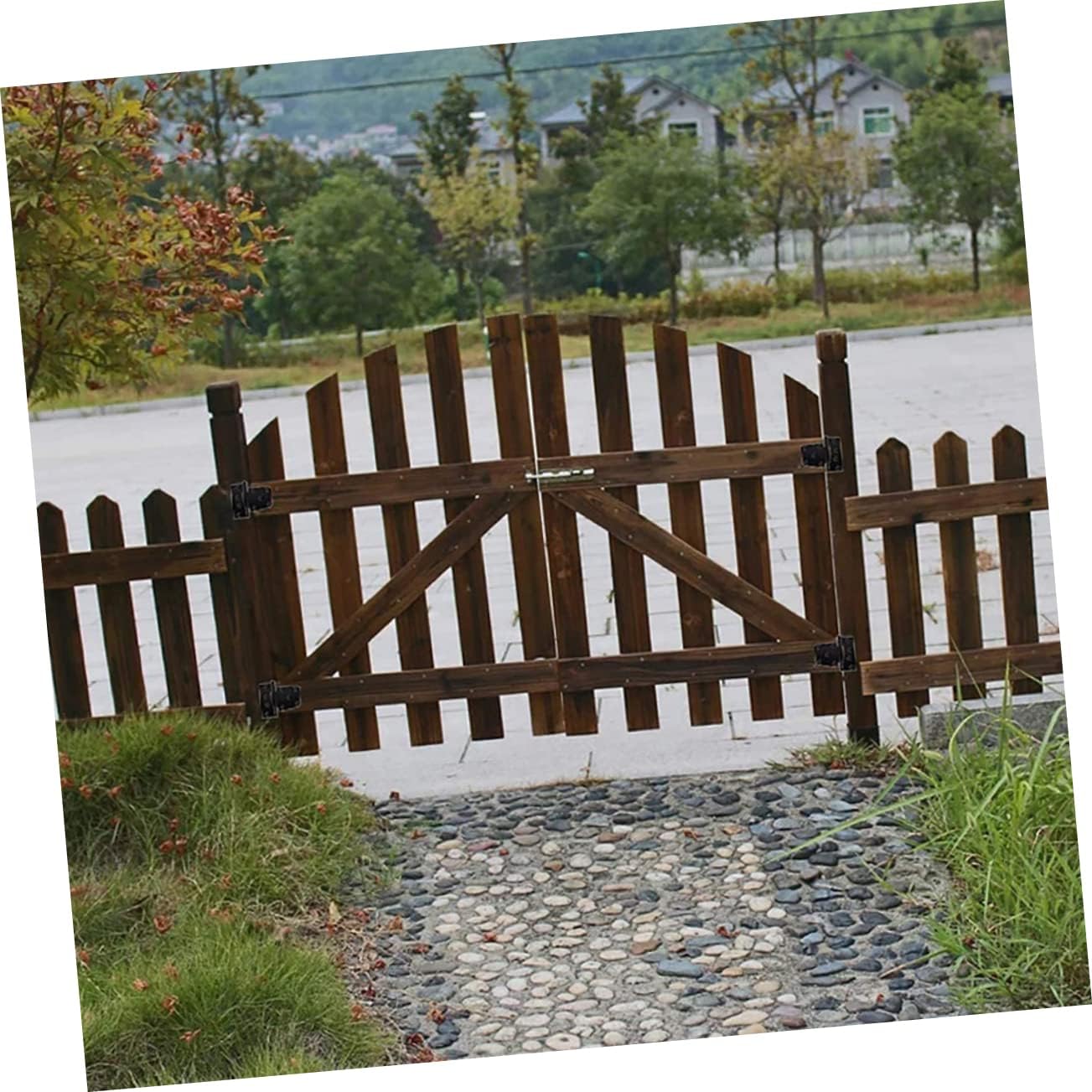 4pcs Outdoor Heavy Duty Fence Gate Hinges Iron Material Hinges Black Paint