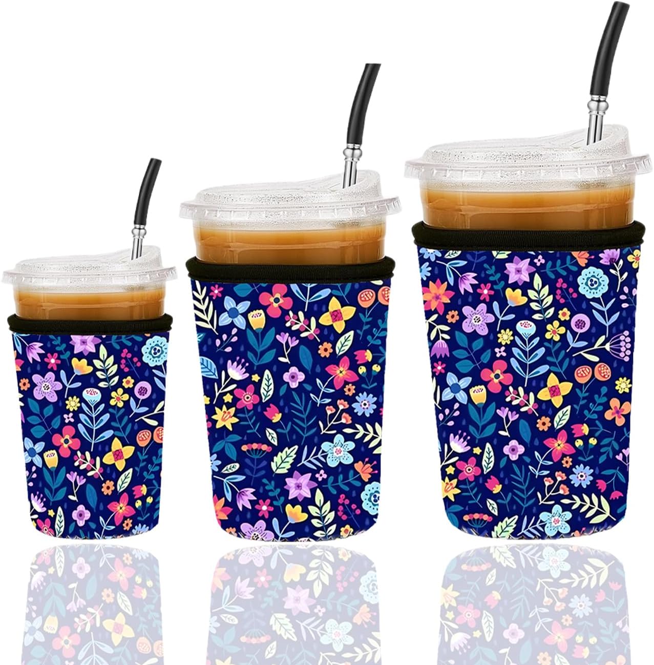 Amazon.com: Reusable Insulated Neoprene Iced Coffee Cup Sleeve, Durable ...