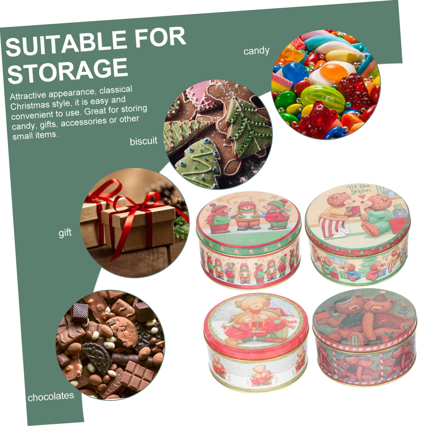 IMIKEYA 2 Sätze Vorhandenes Angebot Weihnachtssüssigkeiten Set Geschenkkartons Weihnachten Cupcake-boxen Keksdose Festival-süßigkeiten-fall Cartoon-süßigkeiten-fall Weißblech 4 Stück * 2