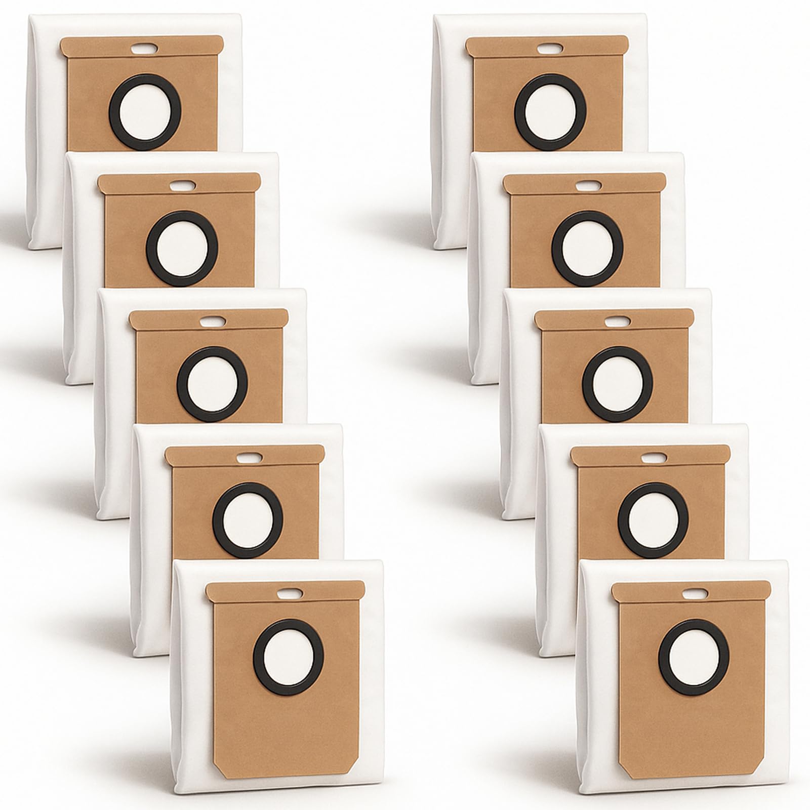 10 Pack Reusable Dust Bag Compatible for Eufy L60 SES (5000Pa), for Eufy L50 SES (4000Pa), for Eufy L60, for Eufy L50, for Eufy L60 Hybrid, for Airzeen V8 Pro Vacuum Parts Replacement Trash Bags