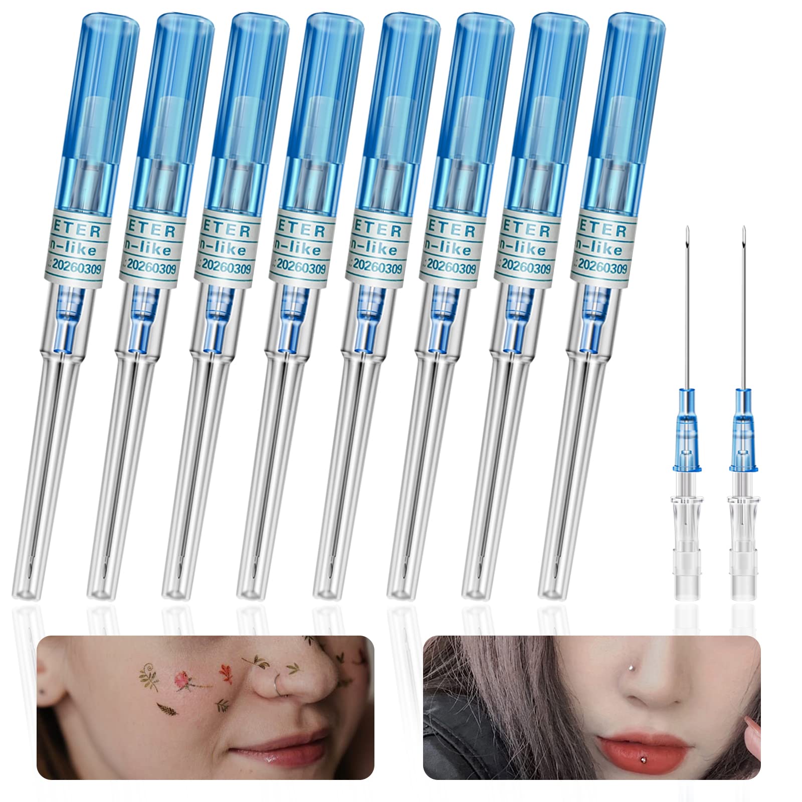 10pcs Piercing Tools - 22G Catheter Piercing Ear Nose Body Tools Piercing Supplies.