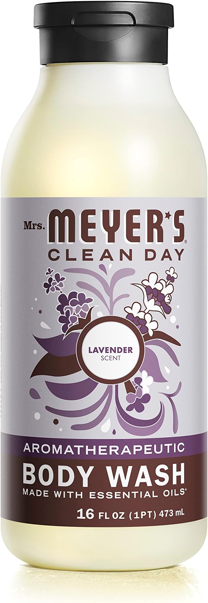 MRS. MEYER'S CLEAN DAY Moisturizing Body Wash for Women and Men, Shower Gel Formula Made with Essential Oils, Lavender, 16 oz