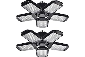 2 Pack LED Garage Lights, 120W Deformable LED Garage Ceiling Lights