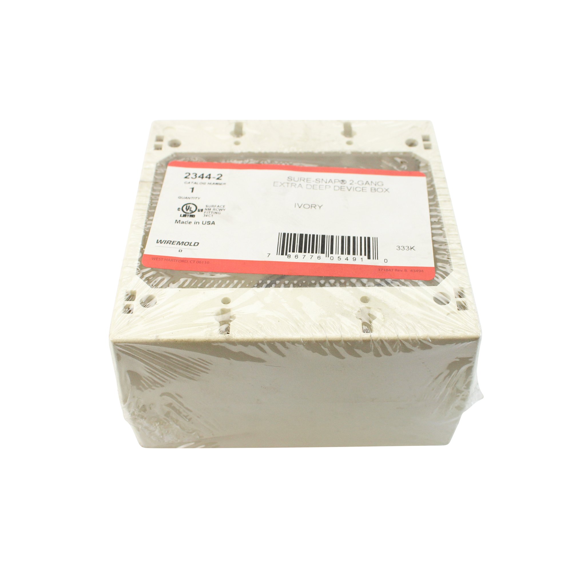CMNOW 62冊 Wiremold 2344-2-WH NM Extra DEEP Device Box 2G 2300 WH