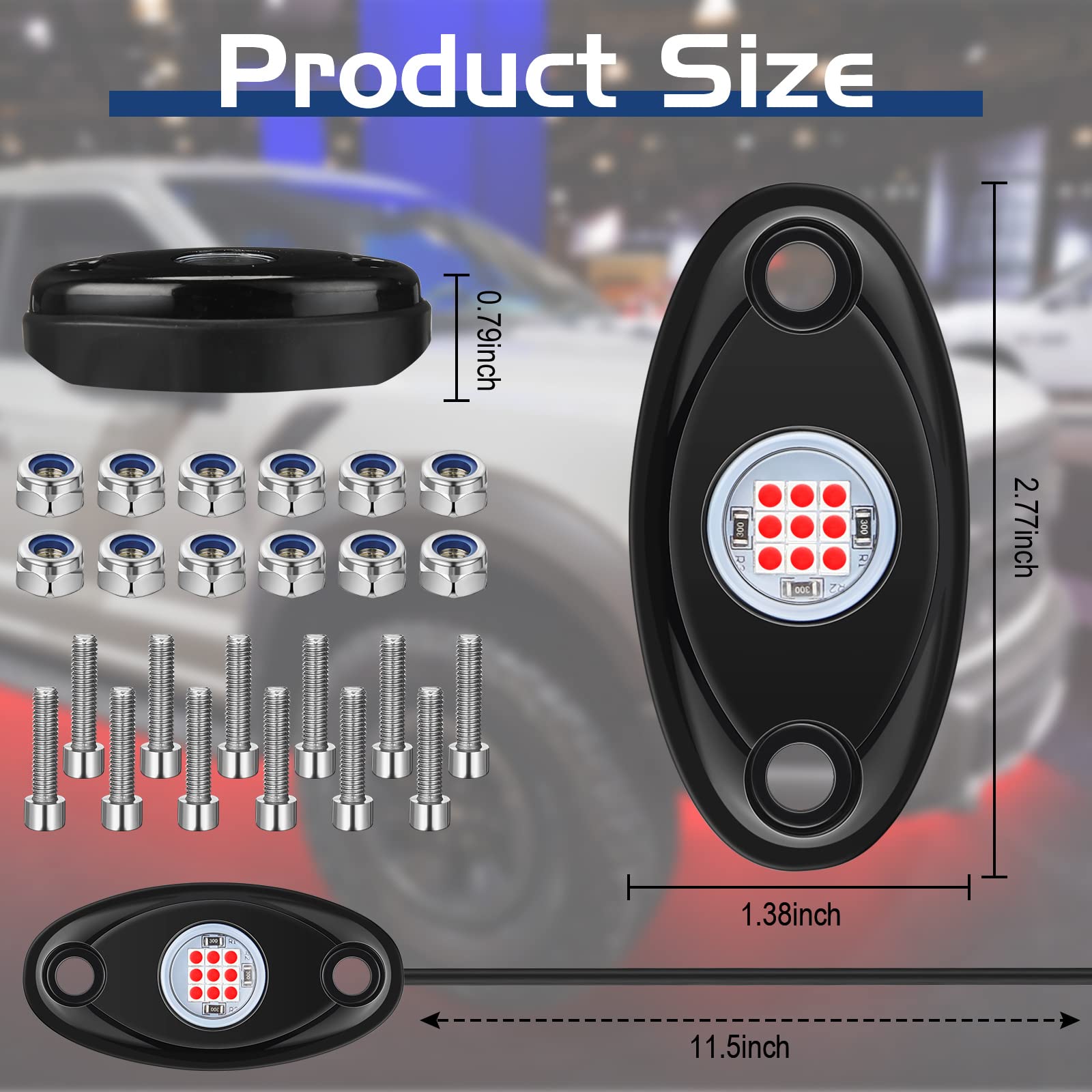 Snapklik.com : Macarrie 12 Pods Rock LED Lights For Car SUV Underglow ...