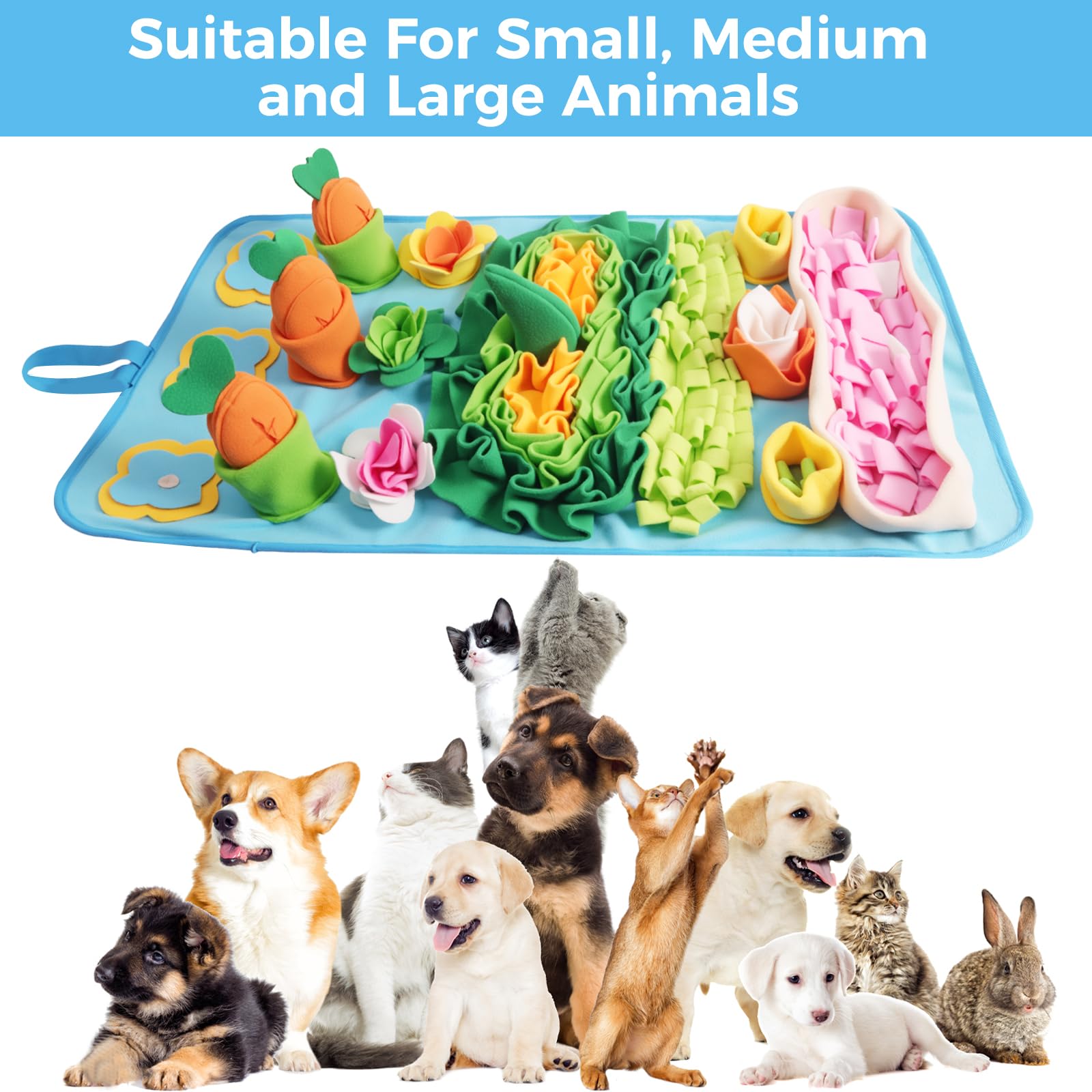 Alfombra Olfativa para Perros Grande 80 x 45 cm, Juego nteractivo de Estimulación Mental para Perros Almohadilla Olfatear Antideslizante y Lavable