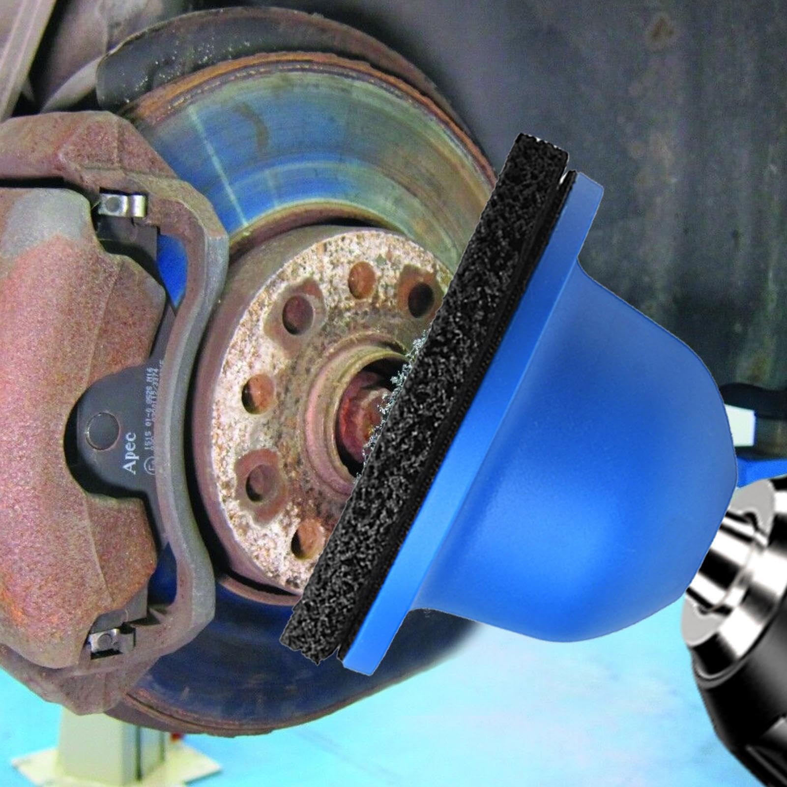Herramienta de limpieza de bujes de rueda, cepillo multiusos ergonómico para la limpieza de llantas, herramienta ligera para eliminar el óxido para sedán todoterreno y camionetas