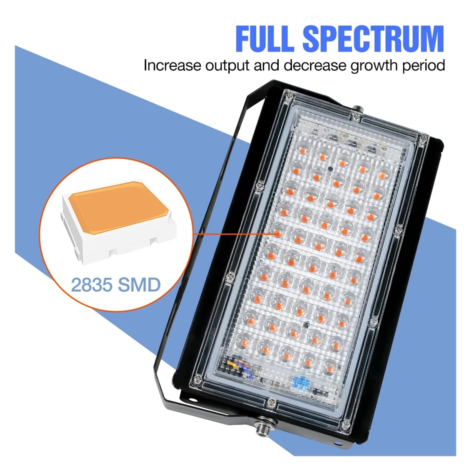 Lámpara de cultivo, Luz Led for cultivo de plantas, lámpara hidropónica de espectro completo, fitoamplificadores LED, luz for invernadero, semillas, iluminación for cultivo de flores, 50W, 100W(100W)