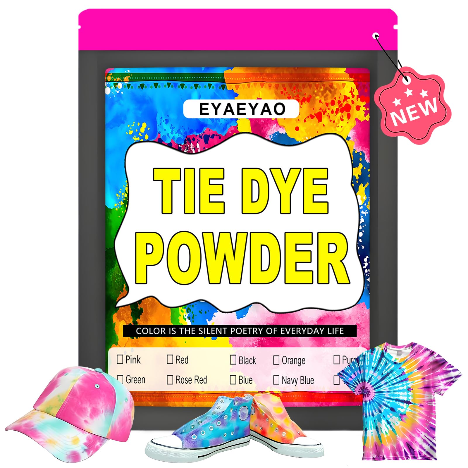 Tie Dye Powder, Clothing Dye, Non Toxic Permanent, Dye for Clothes, Fabric Dye for Kids Women for Homemade Party Creative Group Activities DIY Gift (Rose Red, 2 Ounce)-image-20