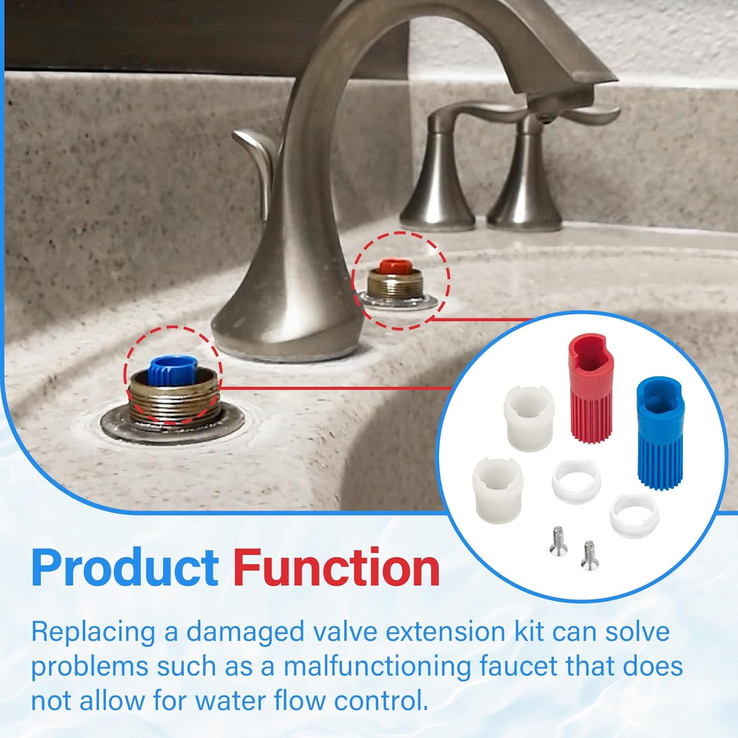 New Upgraded 97479 Stem Extension Kit Shower Valve Repair Kit for Moen Monticello Bathroom Faucet Cartridge Replacement Parts