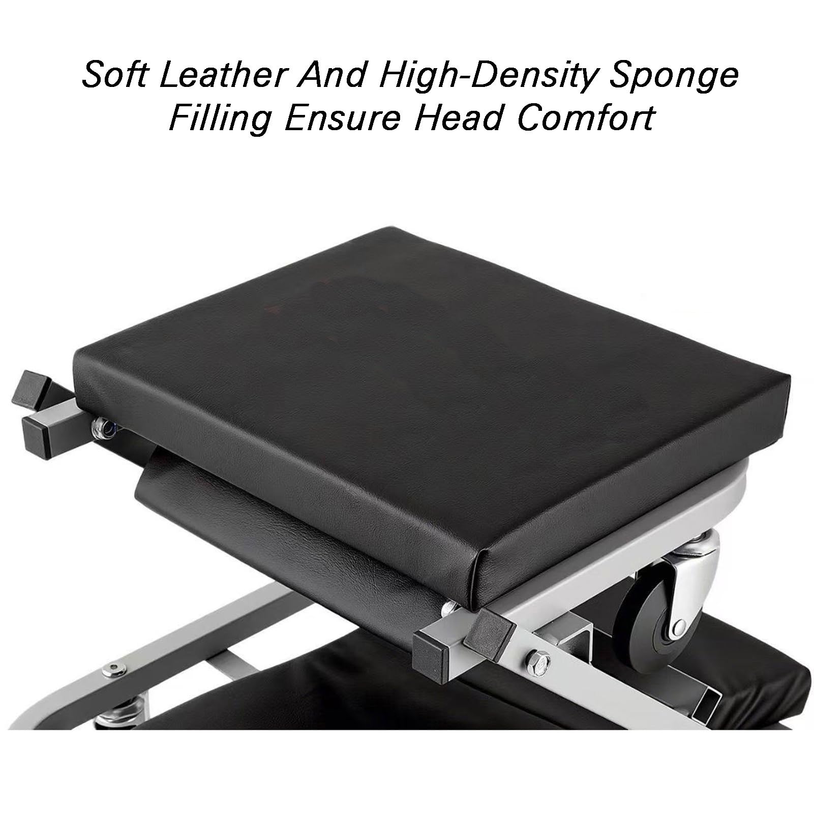 Asiento mecánico plegable de alta resistencia, diseño 3 en 1, 6 ruedas, capacidad de 136 kg para garaje y tienda