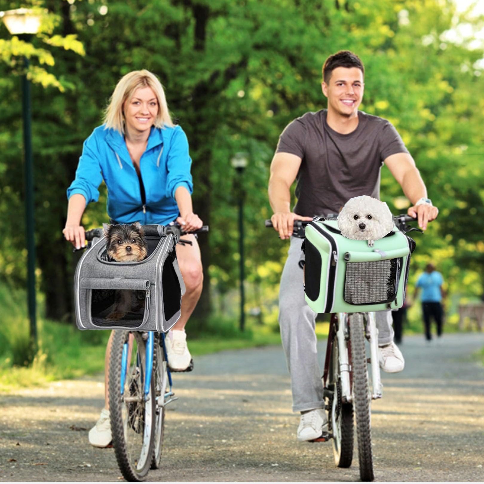 Hundekorb Fahrrad Vorne,Erweiterbarer Faltbarer Hund Bike Korb,Haustier Fahrradkorb Mit 4-Offenen Türen 4-Mesh-Fenster,Hundefahrradkorb Vorderkorb Tiere bis 10 kg,Für Kleine Hundekatzen Welpen Pet