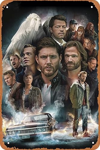 Sobrenatural - Póster de metal clásico para programa de televisión, letrero de estaño, decoración de pared para el hogar, 12 x 8 pulgadas